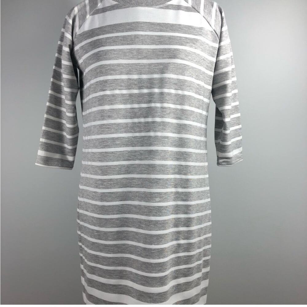 Tiana b grey and white striped tshirt dress